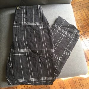 Plaid cotton trousers